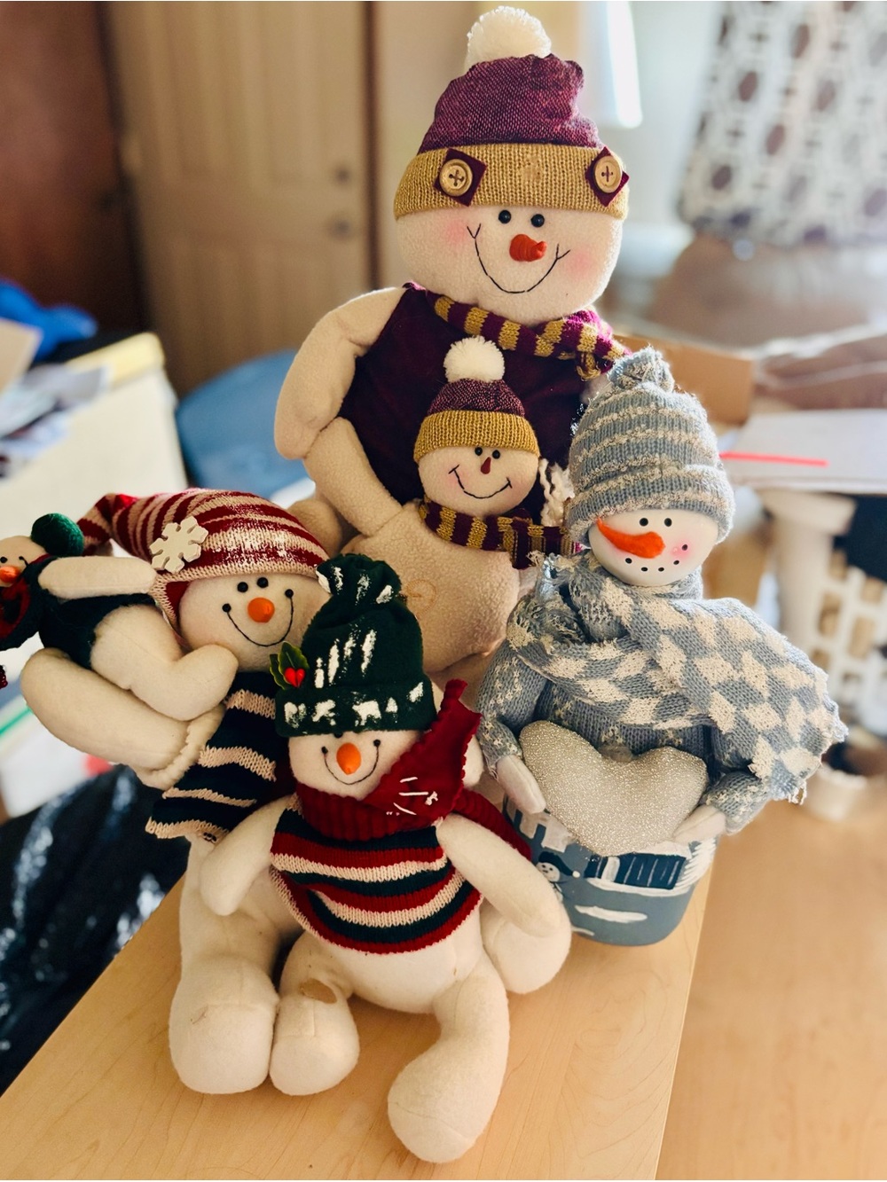 Plush Snowman Family Set - Multicolor Holiday Plush Decorations